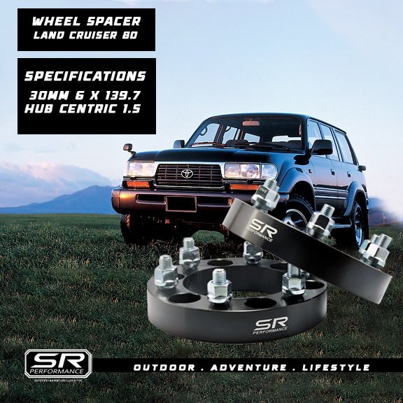 WHEEL SPACER LAND CRUISER 80 6H X 30MM 1.5 (HUB CENTRIC)
