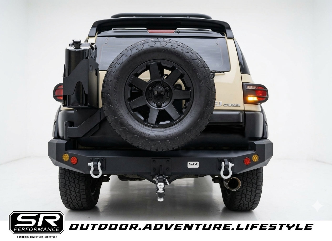 SR AERO SERIES REAR TOYOTA FJ CRUISER WITH SPARE TIRE CARRIER AND FUEL TANK HOLDER