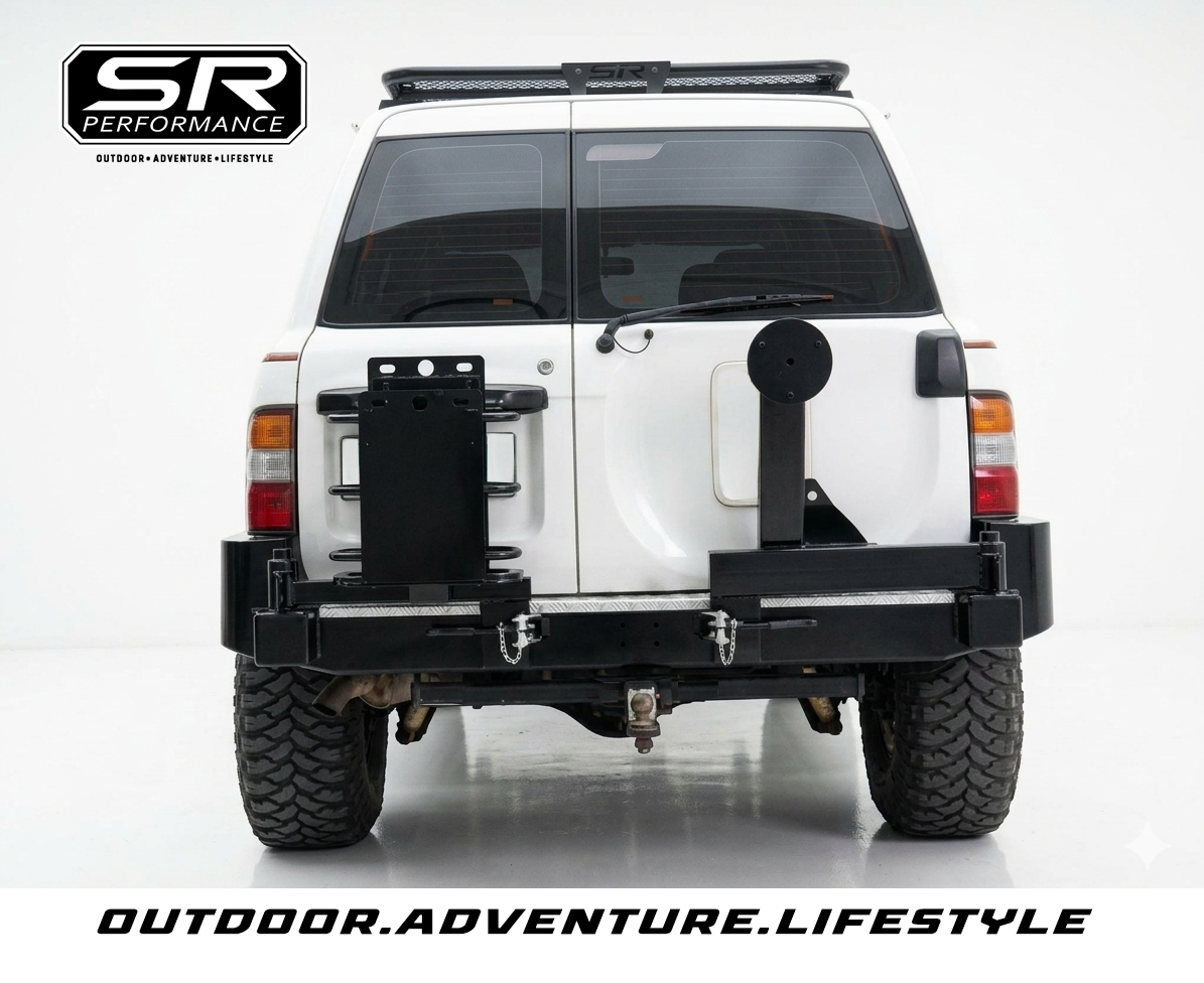 BRUISER SERIES REAR NISSAN PATROL Y61/GU/SUPER SAFARI W/ SPARE TIRE CARRIER &amp; FUEL TANK HOLDER