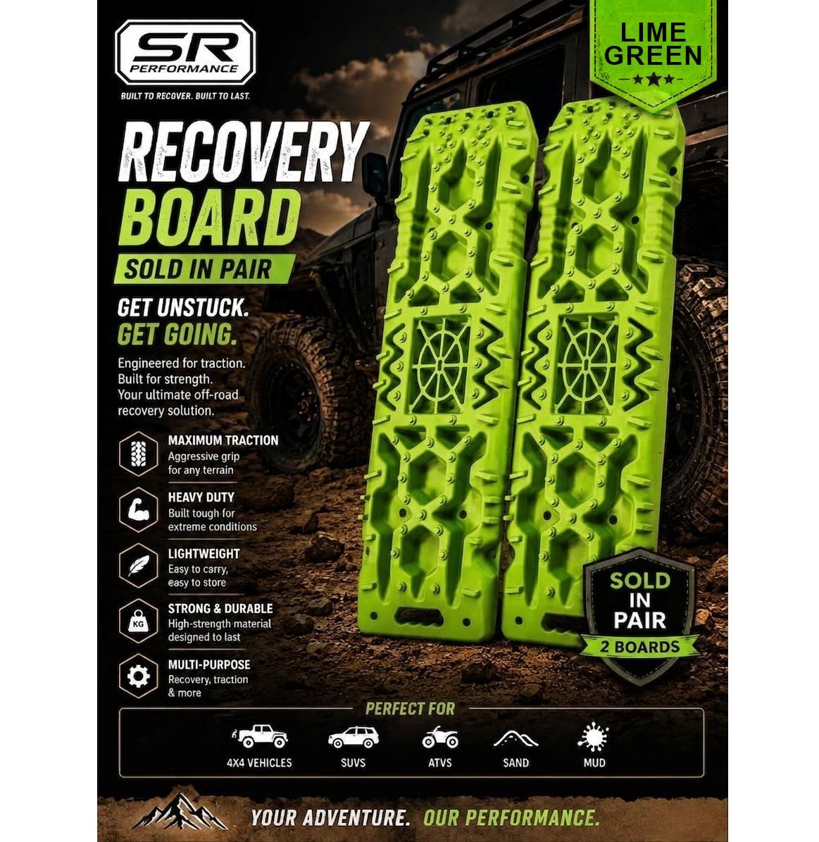 RECOVERY BOARD LIME GREEN