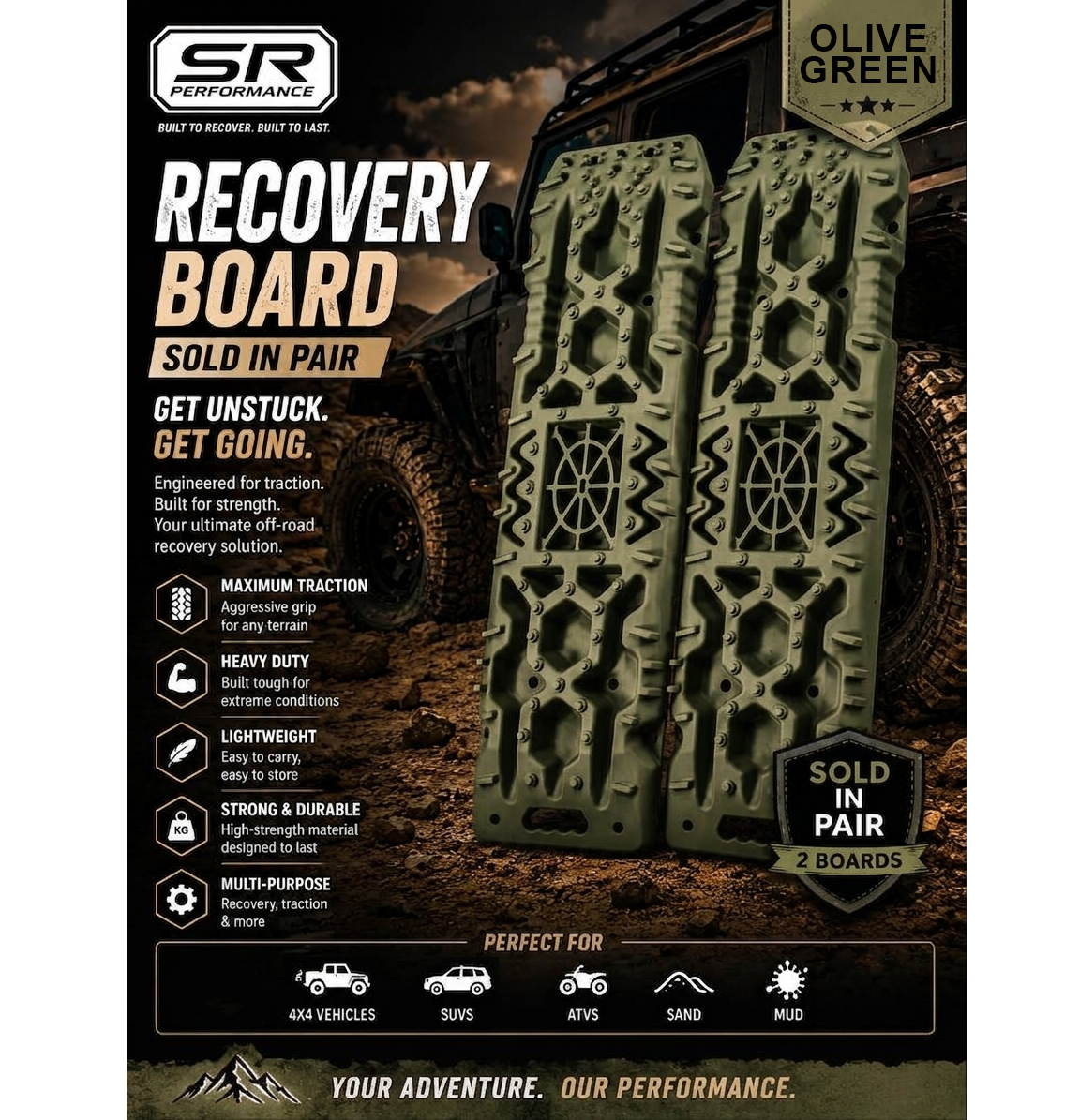 RECOVERY BOARD OLIVE GREEN