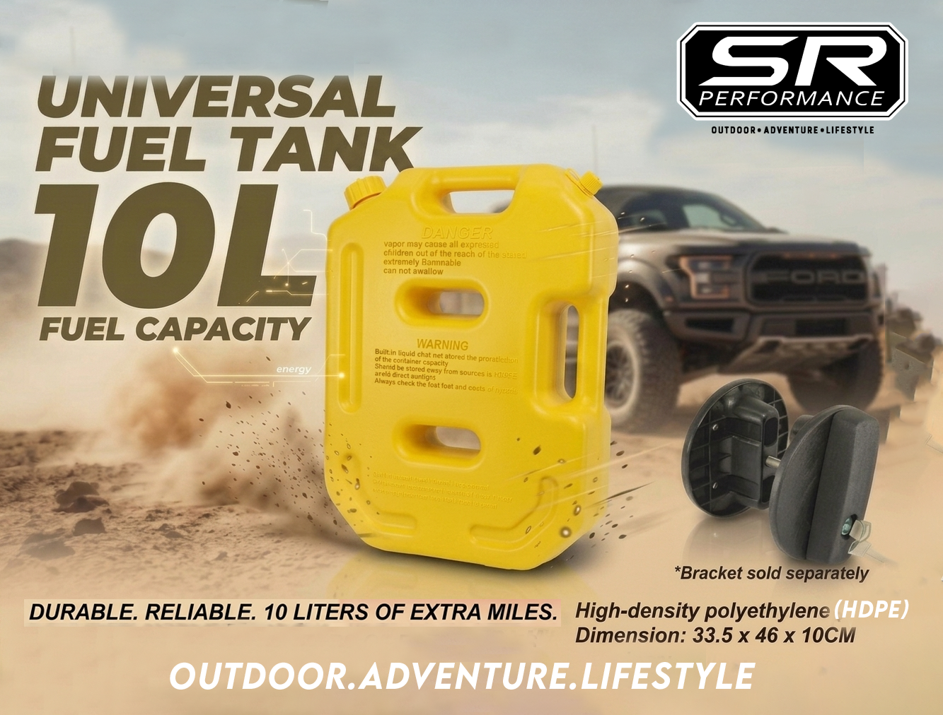 UNIVERSAL FUEL TANK 10L YELLOW