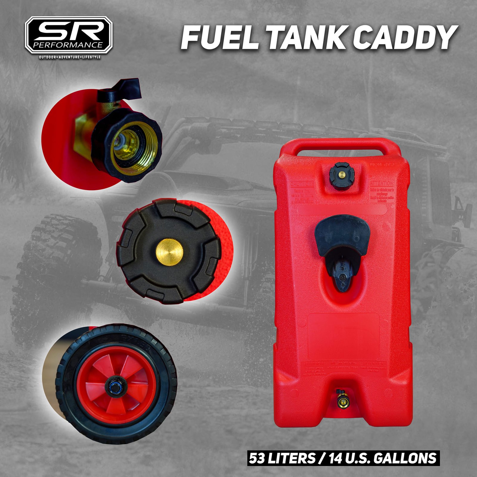 FUEL TANK CADDY AND OUTBOARD MOTOR FUEL TANK 53L