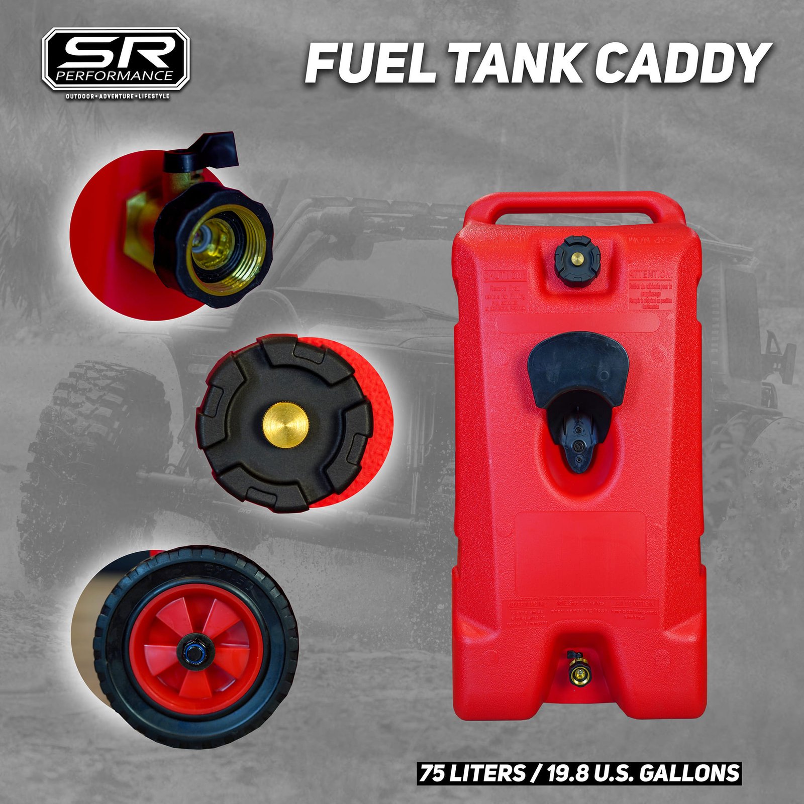 FUEL TANK CADDY AND OUTBOARD MOTOR FUEL TANK 75L