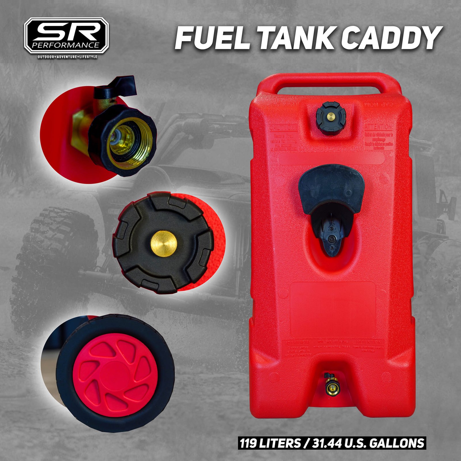FUEL TANK CADDY AND OUTBOARD MOTOR FUEL TANK 119L