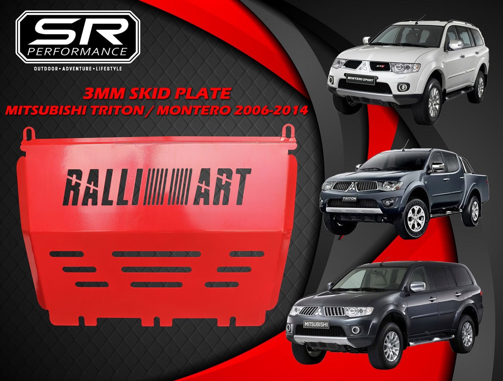 3MM SKID PLATE MITSUBISHI TRITON / MONTERO 2006-2014