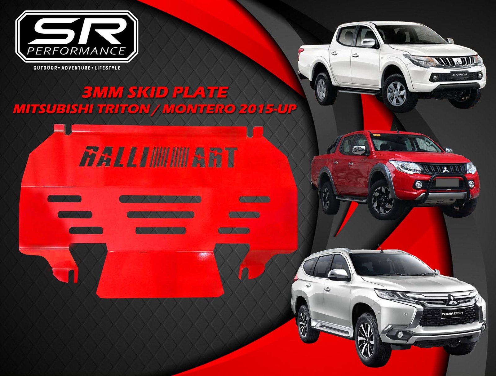 3MM SKID PLATE MITSUBISHI TRITON / MONTERO 2015-UP